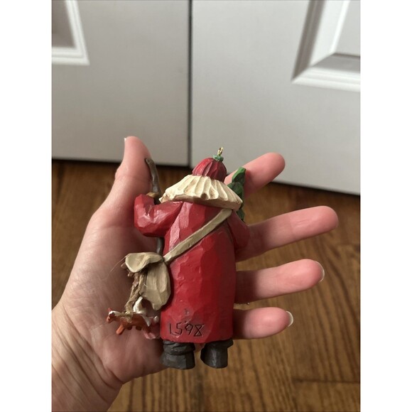 Hallmark Keepsake Ornament Making His Way Santa 1998 Folk Art Collection - Picture 3 of 4
